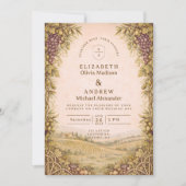 Invitation Mariage de vignoble à la campagne rustique (Devant)
