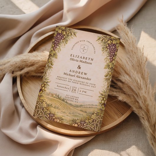 Invitation Mariage de vignoble à la campagne rustique
