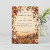 Invitation Mariage de vignoble automnal rustique (Debout devant)