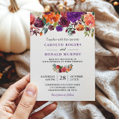 Invitation Mariage de vignoble floral violet bordeaux