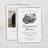 Invitation Mariage de vignoble italien tiré à la main (Devant / Derrière)