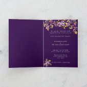 Invitation Mariage de vignoble Raisin VIne Filigrane Doré (Intérieur)