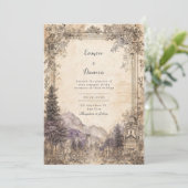 Invitation Mariage de village de montagne mystique (Debout devant)