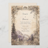 Invitation Mariage de village de montagne mystique (Devant / Derrière)