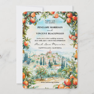 Invitation Mariage de ville de Peach Watercolor