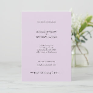 Invitation Mariage de ville moderne lilas
