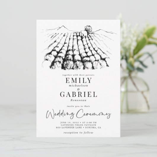 Invitation Mariage de vin moderne (Debout devant)