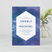 Invitation Mariage de violet cosmique Stardust (Debout devant)