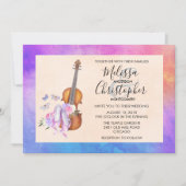 Invitation Mariage de violon, de chaussures de ballet et de p (Devant)