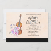 Invitation Mariage de violon, de chaussures de ballet et de p (Devant)