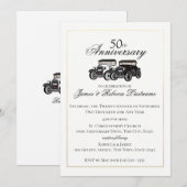 Invitation Mariage de voiture antique (Devant / Derrière)