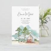 Invitation Mariage de voyage minimaliste (Debout devant)