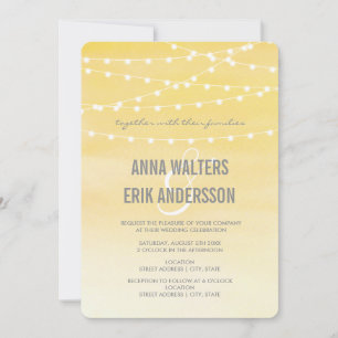 Invitation Mariage de voyants de chaîne aquarelle
