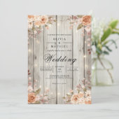 Invitation Mariage de voyants de chaîne de fleurs rustiques (Debout devant)