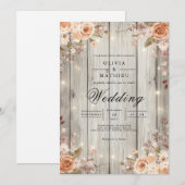Invitation Mariage de voyants de chaîne de fleurs rustiques (Devant / Derrière)