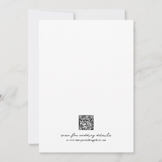 Invitation Mariage de Whimsical Code QR tiré à la main (Dos)