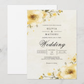 Invitation Mariage de Whimsy jaune or (Devant / Derrière)
