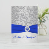 Invitation Mariage de Winter Wonderland| Crystal Buckle| Bleu (Debout devant)