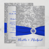 Invitation Mariage de Winter Wonderland| Crystal Buckle| Bleu (Devant / Derrière)