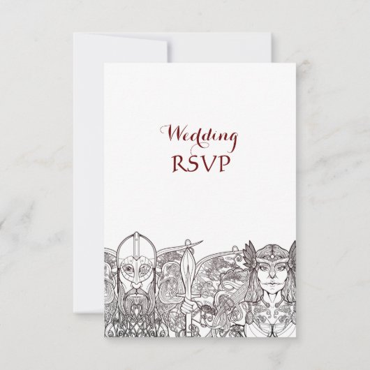 Invitation Mariage de Woden & Fríge RSVP (Dos)