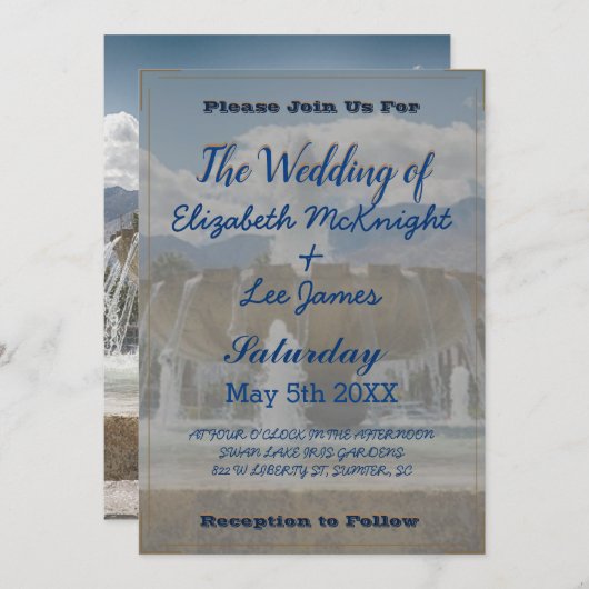 Invitation Mariage d'eau (Devant / Derrière)