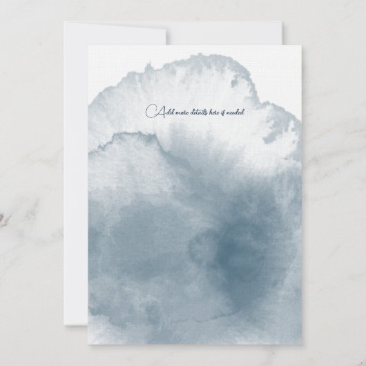 Invitation Mariage d'eau bleu (Dos)