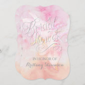 Invitation Mariage D'EAU DE COLUMBINE ROSE COULEUR FLEURS (Devant / Derrière)