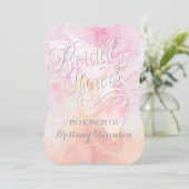 Invitation Mariage D'EAU DE COLUMBINE ROSE COULEUR FLEURS (Debout devant)