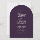 Invitation Mariage Début de Notre Éternité en Prune (Devant)