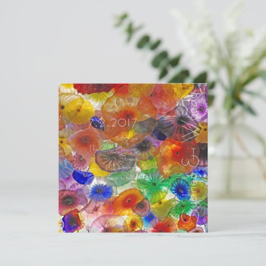 Invitation Mariage d'éclairage de verre (Debout devant)