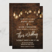 Invitation Mariage d'éclairage en brique Edison v2 Allison (Devant / Derrière)