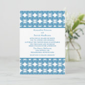 Invitation Mariage Déco Moderne Bleu Invite (Debout devant)
