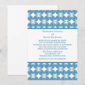 Invitation Mariage Déco Moderne Bleu Invite (Devant / Derrière)