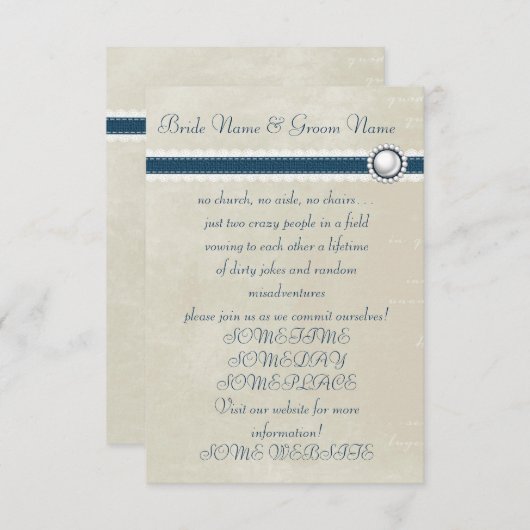 Invitation Mariage décontracté (Devant / Derrière)