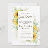 Invitation Mariage décontracté avec des tournesols, évasion e (Devant)
