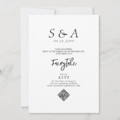 Invitation Mariage décontracté avec QR Code RSVP et Crabe Ble (Dos)