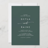 Invitation Mariage Décontracté Boho Chic Emerald Vert (Devant)