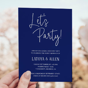 Invitation Mariage Décontracté Céleste Réception de Mariage A