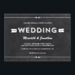 Invitation Mariage décontracté Chalkboard<br><div class="desc">Un mariage décontracté et amusant avec une ambiance vintage et élégante. Cartes RSVP correspondant :</div>