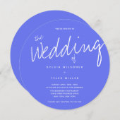 Invitation Mariage décontracté de typographie bleue (Devant / Derrière)