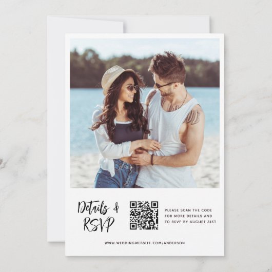 Invitation Mariage Décontracté du code QR photo (Dos)