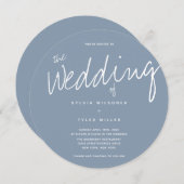 Invitation Mariage décontracté Dusty Blue Typography (Devant / Derrière)