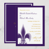 Invitation Mariage Décontracté Fleur de Lis (Devant / Derrière)