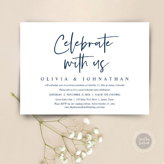 Invitation Mariage décontracté, fuyez avec nous pour faire la