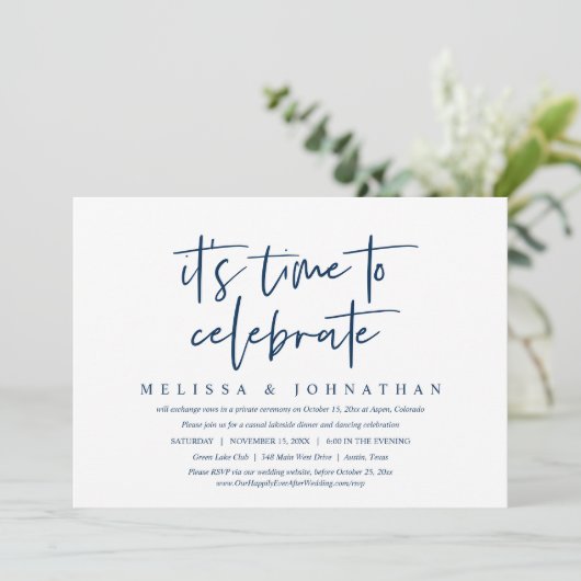 Invitation Mariage décontracté, il est temps de célébrer (Debout devant)