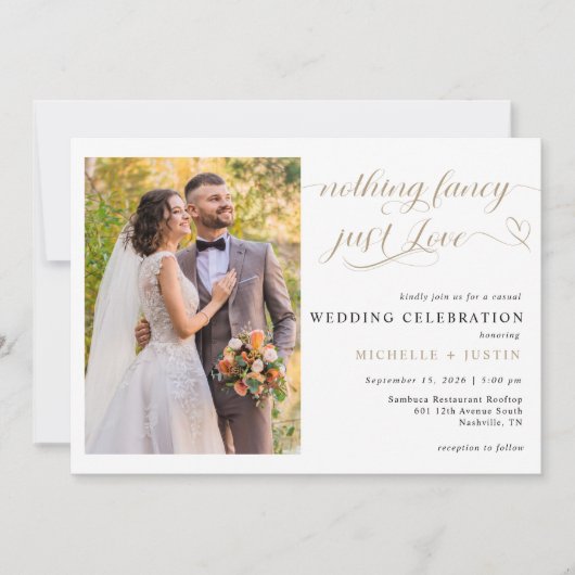 Invitation Mariage Décontracté Juste Amour (Devant)