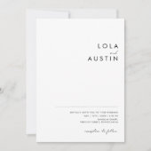 Invitation Mariage Décontracté minimaliste moderne (Devant)