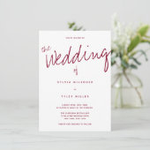 Invitation Mariage décontracté moderne de typographie de Bour (Debout devant)