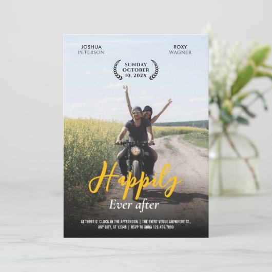 Invitation Mariage Décontracté moderne Fun (Debout devant)