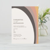 Invitation Mariage Décontracté Neutral Ombre Boho Arc-en-ciel (Debout devant)